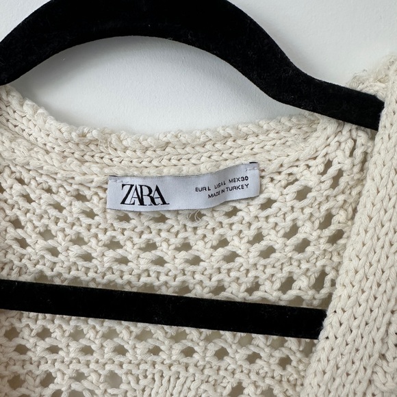 Zara Cream Cardigan with Open-Work Design - Picture 2 of 2